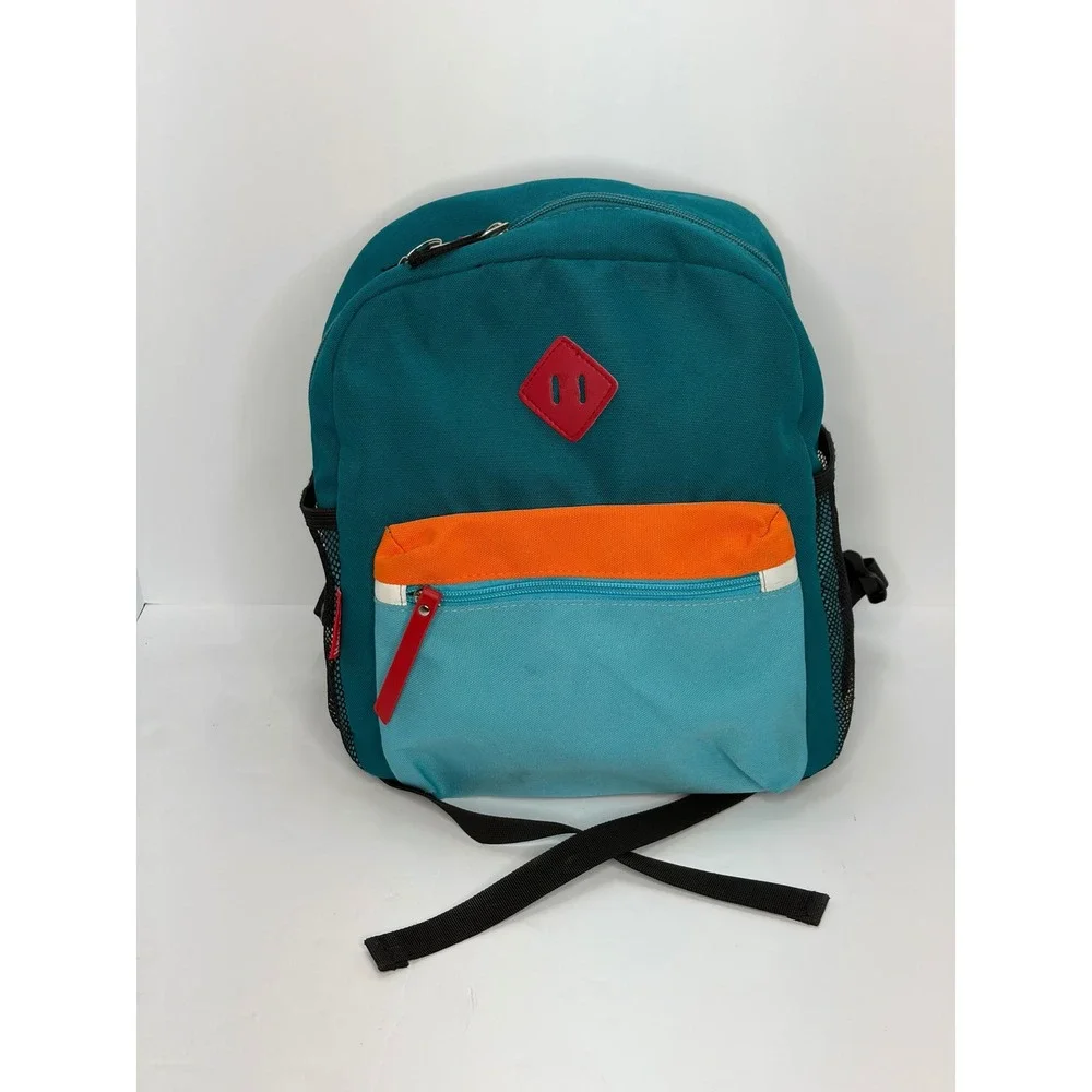 Hawlander Colorblock Backpack Teal Orange Blue Kids School Travel Bag